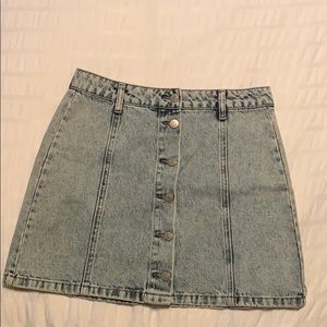 Acid wash denim skirt